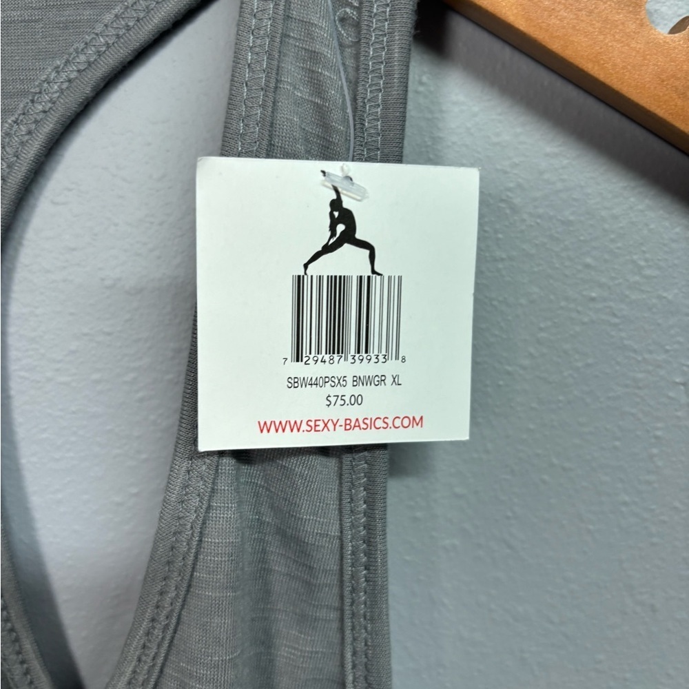 Elegant Gray Racerback Tank Top - Picture 2 of 4